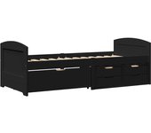 Cama para adulto | cama individual | diván con 5 cajones sin colchón irun negro 90x200 cm cfw547462