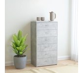 Aparador | aparador de comedor | armario de cocina con 6 cajones contrachapada gris hormigón 50x34x96cm cfw97687