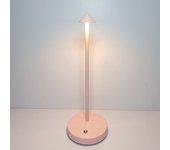 Lámpara táctil lámpara de mesa inalámbrica recargable para dormitorio, temperatura de color de 3 niveles, luz nocturna regulable, rosa