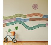 Papel pintado panorámico paisaje gráfico colores 450x250cm