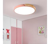 Lámpara de techo led de 40 cm, lámpara de techo de metal, lámpara de techo moderna, luces decorativas rosas, luz blanca de 6000 k (36 w)