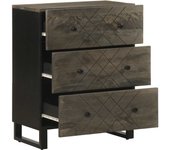 Aparador | aparador de comedor | armario de cocina negro 60x33x75 cm madera maciza mango cfw80055