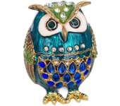 By sigris cajita búho azul de metal 7x5x5cm caja caja bonita cajita madera regalo