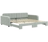 Sofá cama nido terciopelo gris claro 100x200 cm