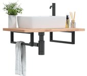 Soportes para estantes para fregadero 2 piezas acero rectangular negro