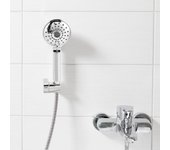 Juego de ducha de mano galvanizado g1/2 pulgadas con cabezal de ducha, manguera y soporte - accesorios de baño