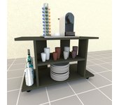 Mesa con ruedas madera fsc® mod. pilar. henor. 80x40x65.5 grafito.