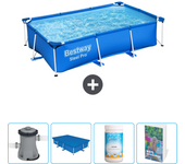 Paquete de piscina - bestway - rectángulo - 259x170x61 cm + accesorios cb79