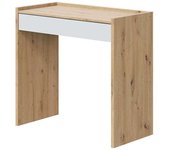 Mesa escritorio luka con cajón acabado en roble y blanco artik 77 cm(alto) x 82 cm (anch