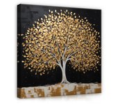 Cuadro en lienzo abstracción árbol magia hojas arte 80x80 cm xxl impresión en lienzo decoración de pared canvas para salón lista para colgar