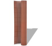 Vidaxl cerca de jardín doble cara pvc 150x500 cm gris marrón bambú