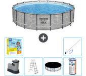 Paquete de piscina - bestway - alrededor - 549x549x122 cm + accesorios cb36
