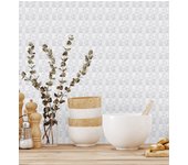 Papel pintado vinílico lavable ligeramente metalizado con textura en relieve - claxton tiles 680966 de gaulan - rollo de 10 m x 1,06 m
