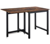 Mesa de comer extensible, mesa de cocina plegable con ruedas, 118 x 70 x 76,5 cm, marrón