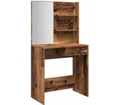 Tocador | mesa tocador | tocador de maquillaje con espejo envejecida 74,5x40x141 cm cfw86416