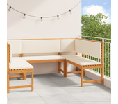 Vidaxl bancos de jardín 5 piezas con cojines madera maciza de acacia