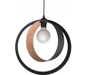 Lumicom | nucleo lámpara pendiente, 1x e27, max 42w, metal, negro mate/hoja de cobre, d.40cm