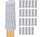 Relaxdays pack 24 fundas protectoras para patas de silla, cubrepatas mesa o sillón, elásticas, protección mueble, gris