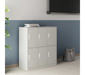 Casillero metálico rautavaara 6 puertas con cerradura acero 100x90x40cm - gris pálido [en.casa]