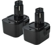 Vhbw 2x batería compatible con black & decker mt1203b herramienta (3000 mah, nimh, 12 v)