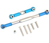 Juego de varillas de dirección de mecanizado cnc de aleación de aluminio de alta calidad y fácil instalación para camión rc wpl 1608t (wpl1608b azul)