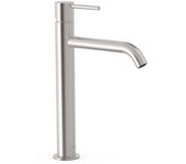 Tres 26230701ac study grifo monomando caño alto para lavabo color acero
