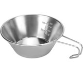 Vaso de acero inoxidable para acampar, apilable, portátil, de acero inoxidable, con báscula y asa, 310 ml, para actividades al aire libre