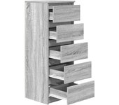 Aparador | aparador de comedor | armario de cocina con cajones sonoma gris 37,5x35x99cm madera ingeniería cfw10303