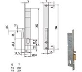 Cerradura eléctrica de inserción, montaje derecho en aluminio 14021-18-1 cisa