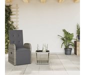Juego de comedor jardín 2 piezas | conjunto de jardín | muebles de jardín con cojines ratán sintético gris cfw392368
