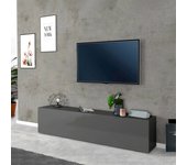 Mueble tv salón moderno 180cm 1 puerta 2 compartimentos gris nota baja