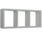 Estante rectangular de pared 3 compartimentos gris guijarro mod. tristano