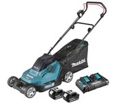 Cortacésped 36v 2x18v li-ion 43 cm + 2 baterías makita - dlm432pt2