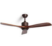 Techbrey ventilador de techo silencioso forest marrón 132cm motor dc mando a distancia, sin luz