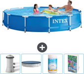 Paquete de piscina - intex - alrededor - 366x366x76 cm + accesorios cb116