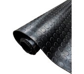 Suelo goma| composición 100% caucho| suelo caucho| suelo pvc| suelo protector| diseño botones negro| grosor 3mm| medida 100x200cm