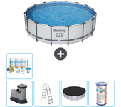 Paquete de piscina - bestway - alrededor - 488x488x122 cm + accesorios cb29