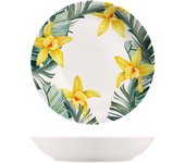 H&h set 6 piatti fondi exotic in new bone china avorio decorato cm 21