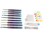 Juego de 9 ganchos de crochet de diferentes tamaños, diseño ergonómico y fácil de usar, mango antideslizante, amplia aplicación