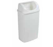 Papelera con tapa oculta blanca 50l basica