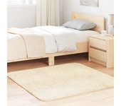 Alfombra de pelo largo navarra color crema 120x120 cm poliéster