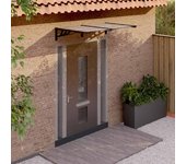 Vidaxl marquesina de puerta policarbonato negro 152,5x90 cm