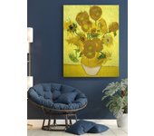 Cuadro wall art | sunflowers - girasoles de vincent willem van gogh | impresión giclée sobre lienzo de algodón 100% | bastidor de 3cm | 40x55cm