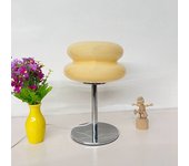 Lámpara de mesa led de vidrio macaron, lámparas de ambiente con atenuación usb, luz de noche para dormitorio, crema
