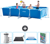 Paquete de piscina - intex - rectángulo - 450x220x84 cm + accesorios cb110