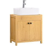 Mueble para debajo del lavabo fregadero armario de baño armario de almacenaje de suelo 2 puertas 60 x 35 x 60 cm bzr98-sn sobuy es