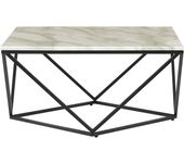 Beliani mesa de centro efecto mármol beige/negro 80 x 80 cm malibu