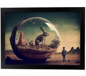 Nacnic poster liebre en estilo surrealismo cinematográfico ilustraciones y grabados de historieta abstracta y artística para a3 marco negro