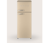 Evvo frigorífico 2 puertas f45 retro beige, refrigerador 170 litros, congelador 45 litros, diseño vintage
