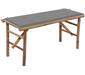 Vidaxl banco de jardín plegable con cojín bambú 118 cm
